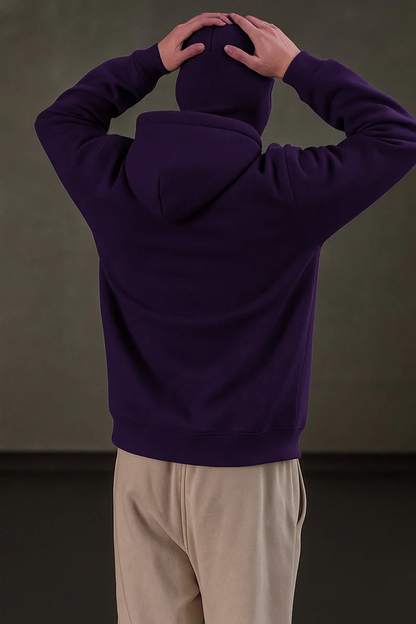 Purple Balaclava Ninja Zipper Hoodie Jacket For Men