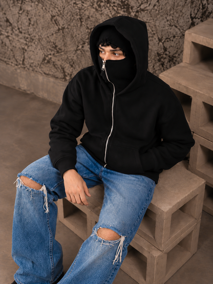 Balaclava Ninja Zipper Hoodie Jacket For Men