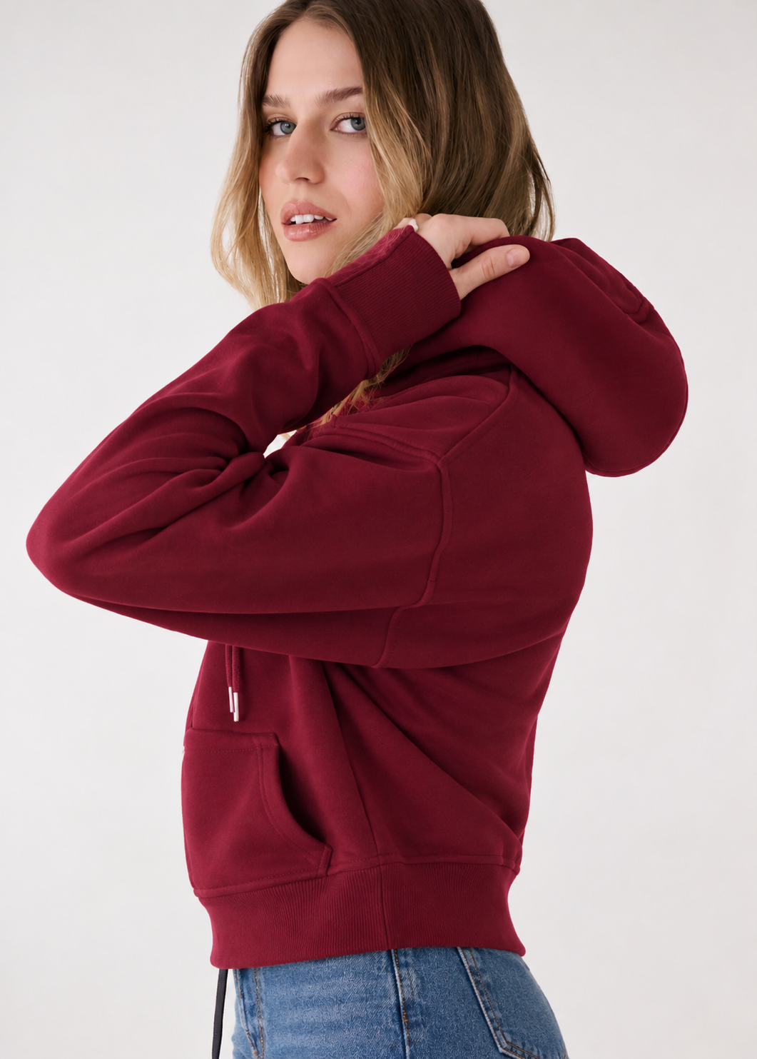 Winter Maroon Basic Hoodie