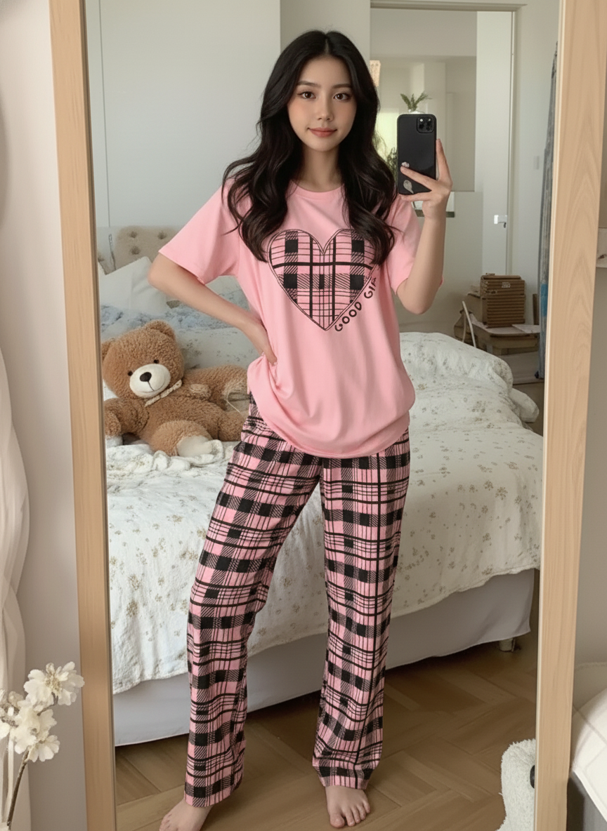 Good Girl Printed Half Sleeve Night Suit (7-14 Years)