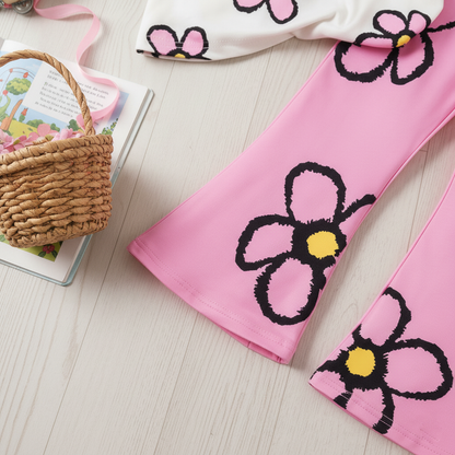 Flower Petals Half Sleeve Kids Suit
