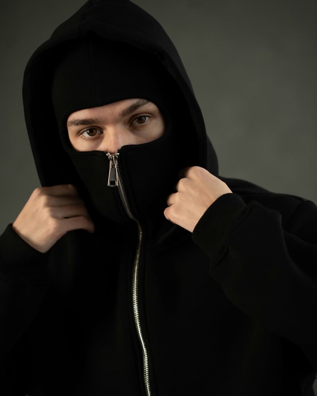 Balaclava Ninja Zipper Hoodie Jacket For Men