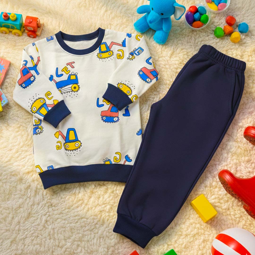 Truck Printed Kids Winter Suit