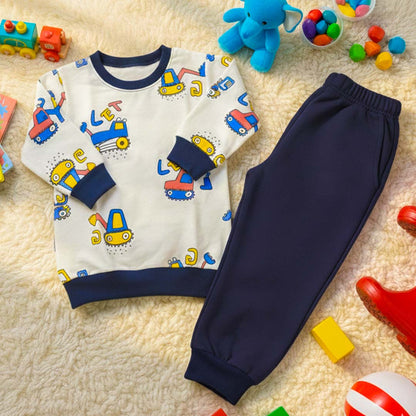 Truck Printed Kids Winter Suit