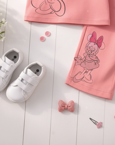 Pink Minnie Mouse Half Sleeve Kids Suit