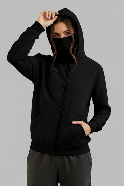 Balaclava Ninja Zipper Hoodie Jacket For Women