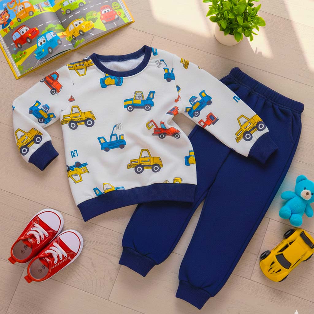 Truck Printed Kids Winter Suit