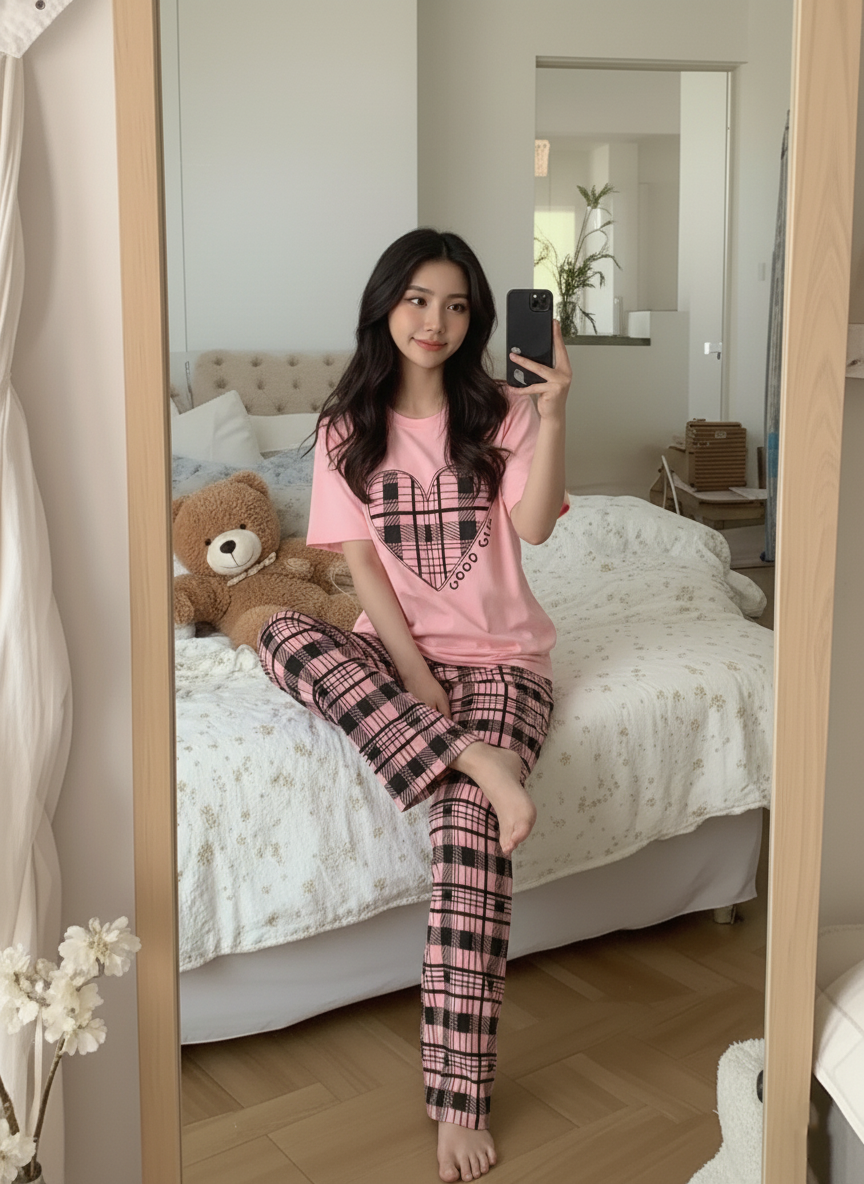 Good Girl Printed Half Sleeve Night Suit (7-14 Years)