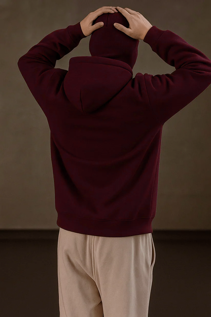 Maroon Balaclava Ninja Zipper Hoodie Jacket For Men