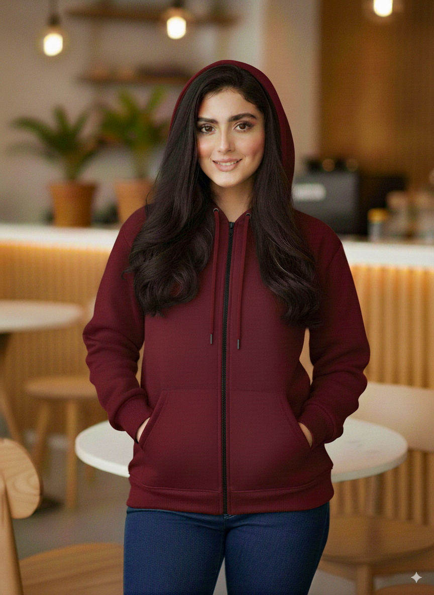 Winter Zipper Hoodie For Women