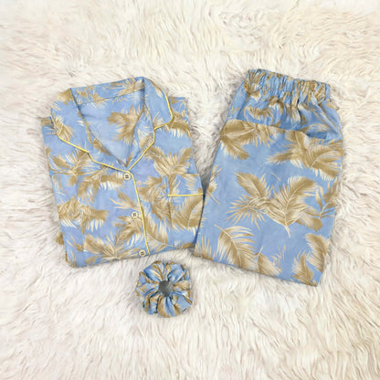 Imported Linen Printed Classic Print PJ Set-LP28