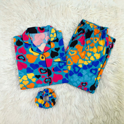 Imported Linen Printed Pattern Print PJ Set-LP23