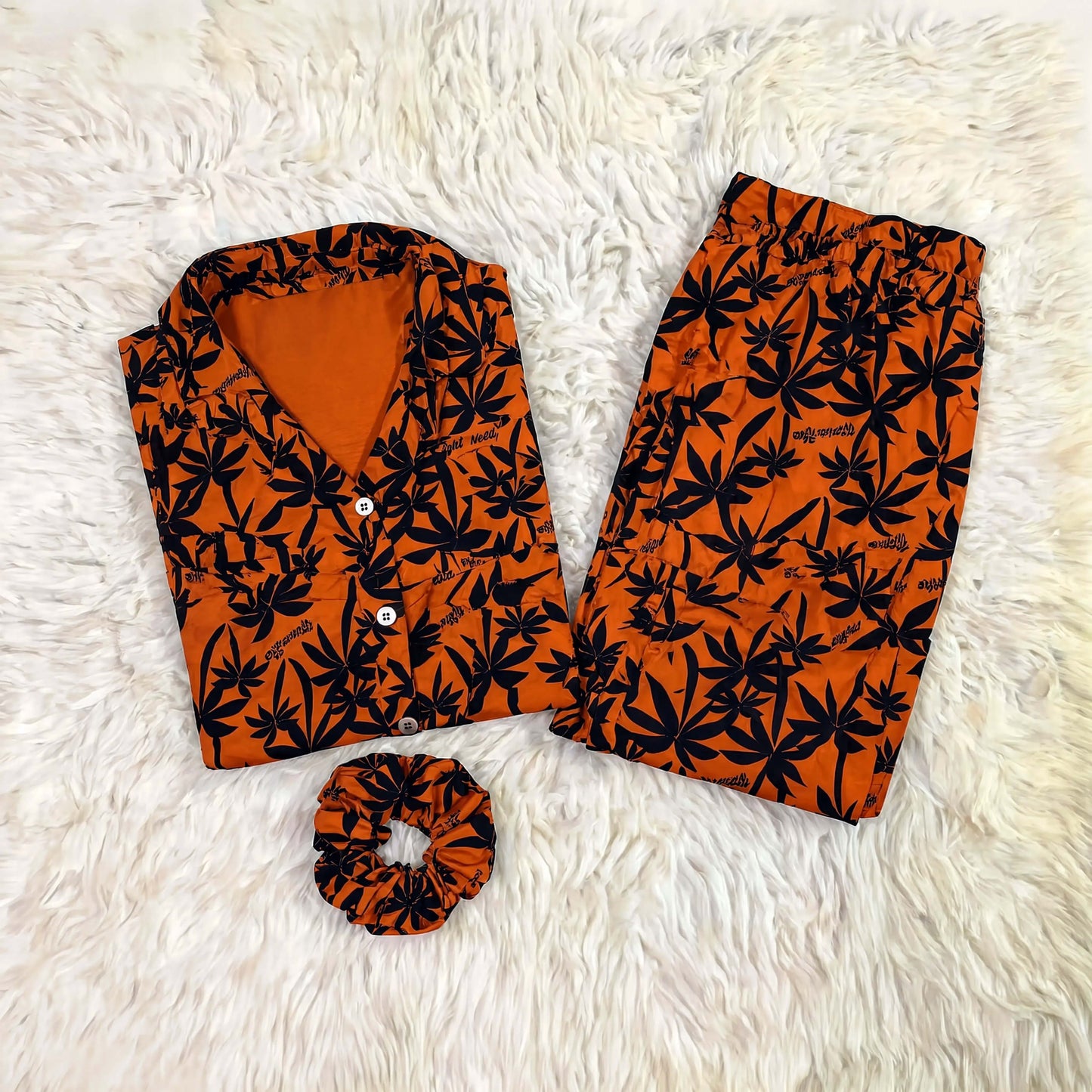 Imported Linen Printed Red Tree PJ Set-LP24