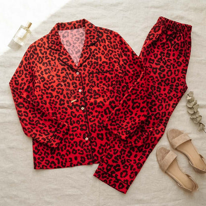 Imported Linen Printed Red Rose PJ Set-LP4