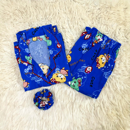 Imported Linen Printed Blue Skies PJ Set-LP7