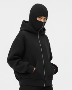 Balaclava Ninja Zipper Hoodie Jacket For Men