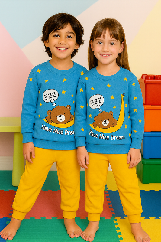 Fleece Fabric Moon Printed Kids Winter Suit ( Each )