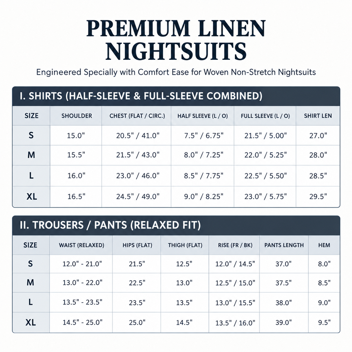 Size chart
