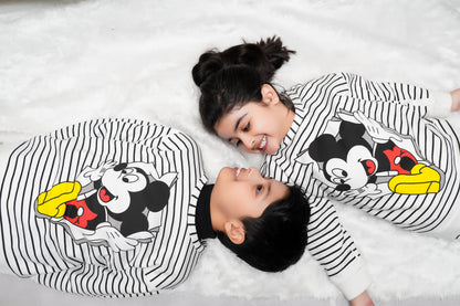 Fleece Fabric Mickey Mouse Printed Kids Winter Suit ( Each )