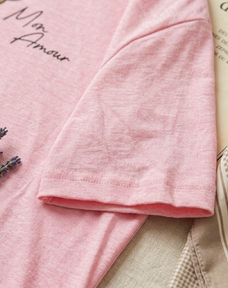 Pink Mon Amour Printed Long T Shirt