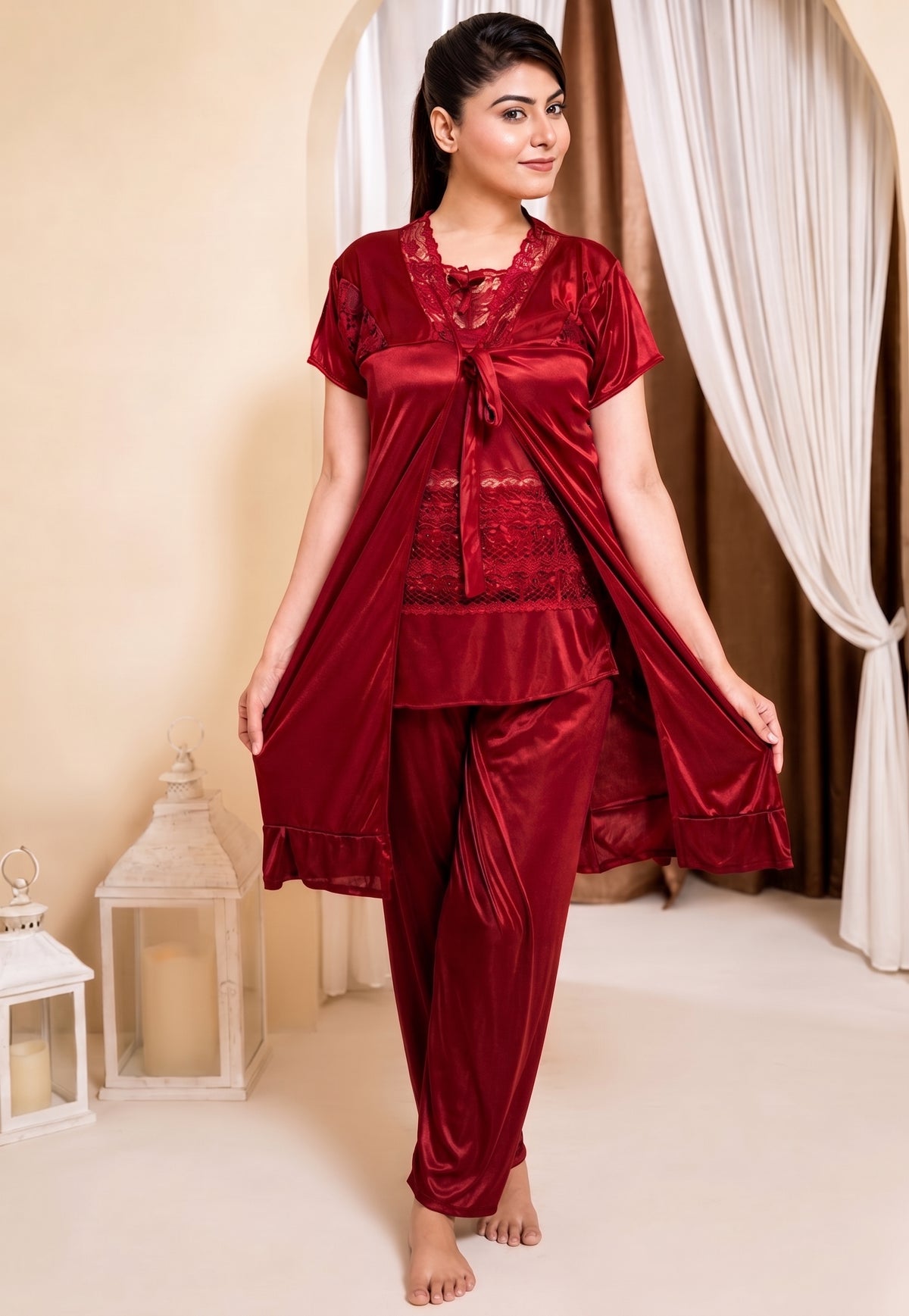 3 Piece with Gown Nighty