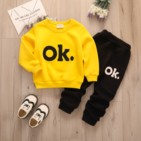 Yellow OK Printed Kids Winter Suit (Each)