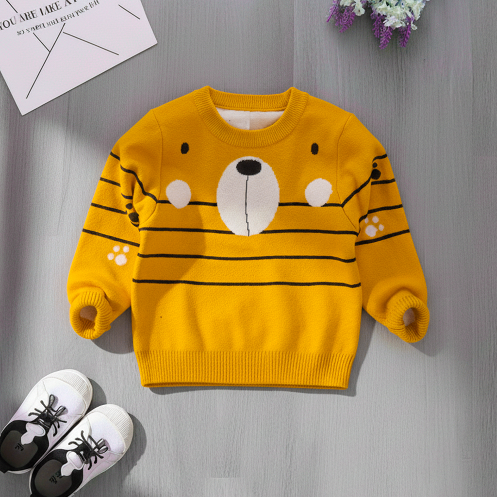 Yellow Bear Printed Kids Sweatshirt