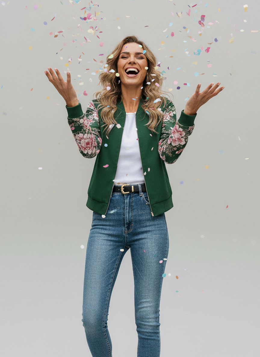 Winter Fleece Floral Printed Jacket For Women