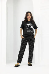 Black Never Give Up Night Suit