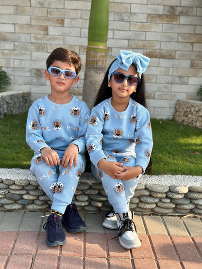 Fleece Fabric Safari Printed Kids Winter Suit ( Each )