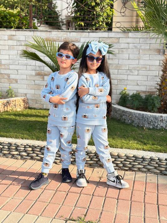 Fleece Fabric Safari Printed Kids Winter Suit ( Each )