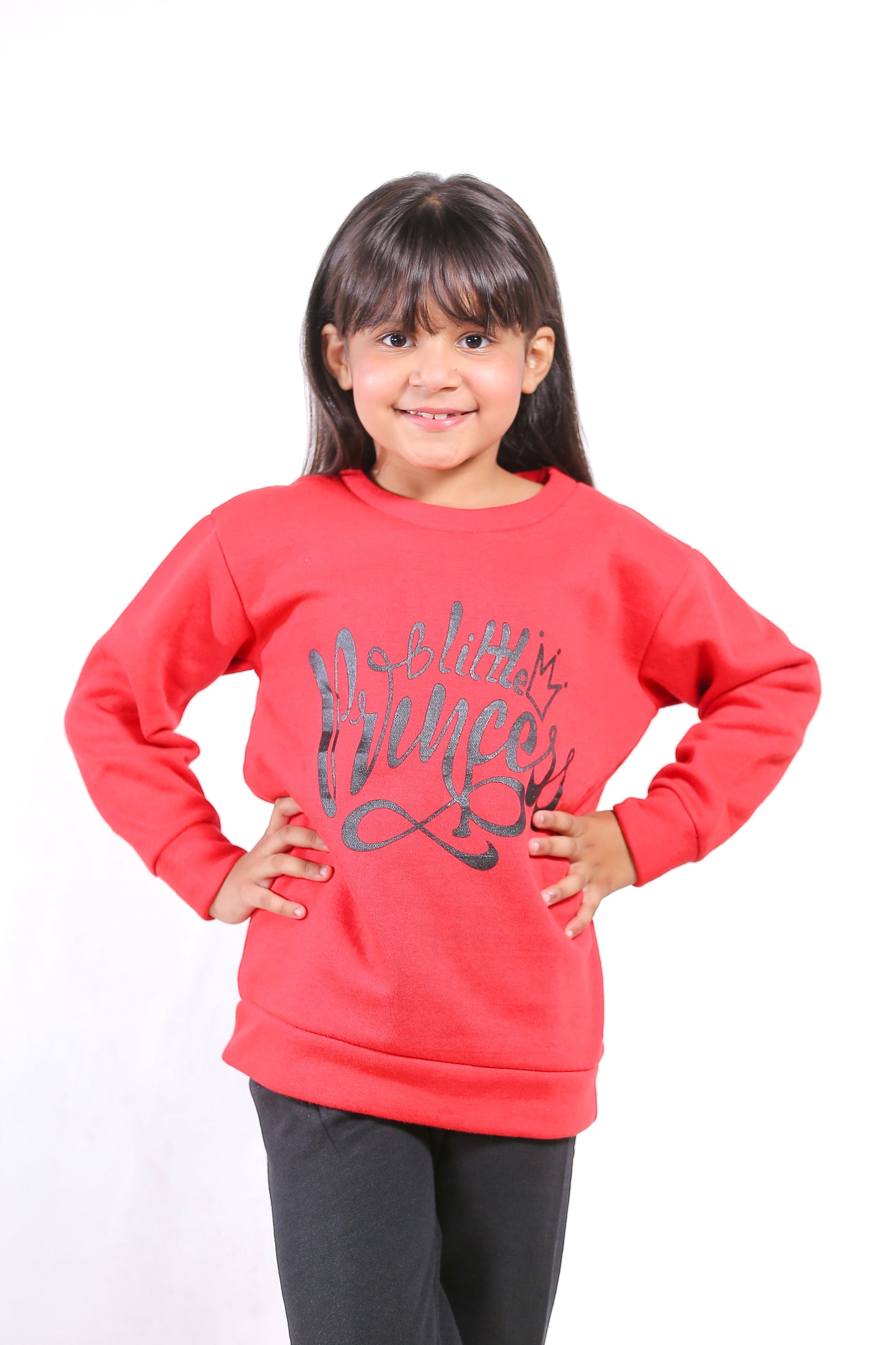 Fleece Fabric Red Little Princess Printed Kids Winter Suit ( Each )