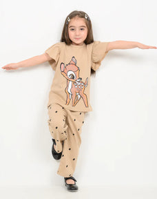 Baby Deer Half Sleeve Kids Suit