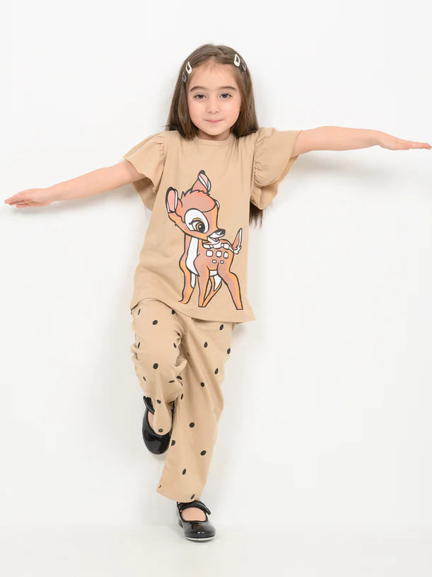 Baby Deer Half Sleeve Kids Suit