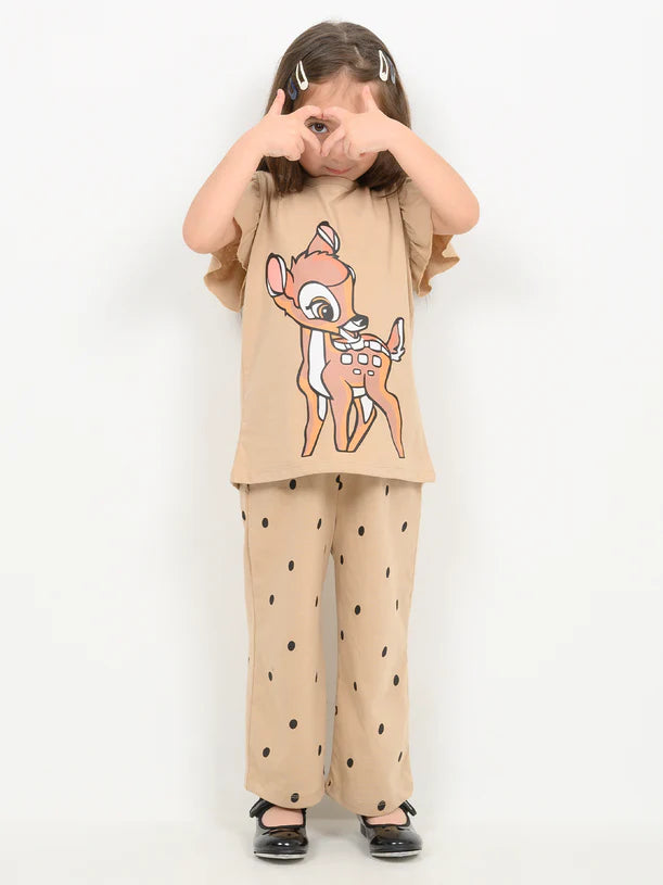 Baby Deer Half Sleeve Kids Suit