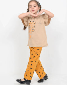 Baby Giraffe Half Sleeve Kids Suit