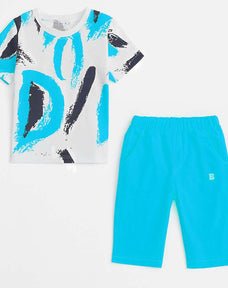 Blue Rainbow Half Sleeve Kids Suit (Each)