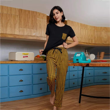 Check Pocket Printed Night Suit