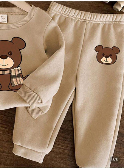 Teddy Bear Printed Kids Winter Suit