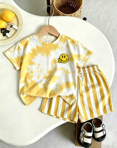 Smiley Face Half Sleeve Kids Suit