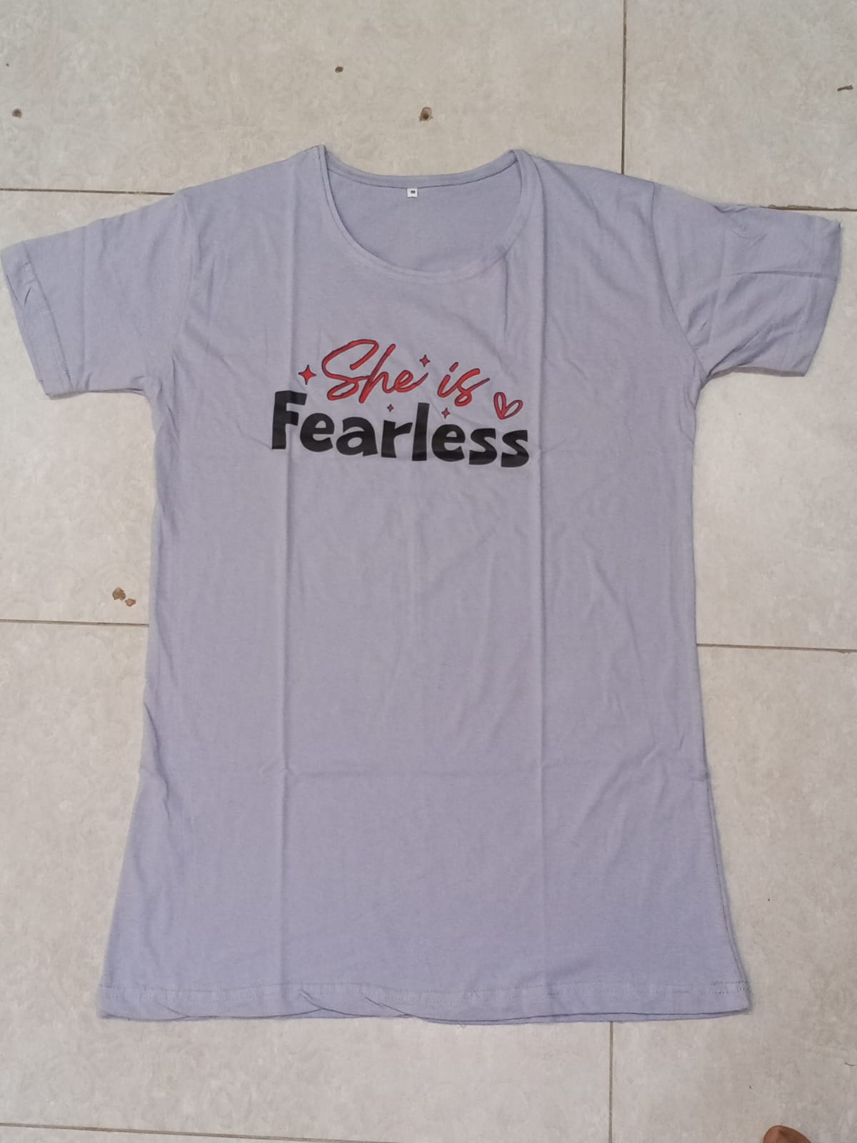She is Strong Printed Blue Long T Shirt