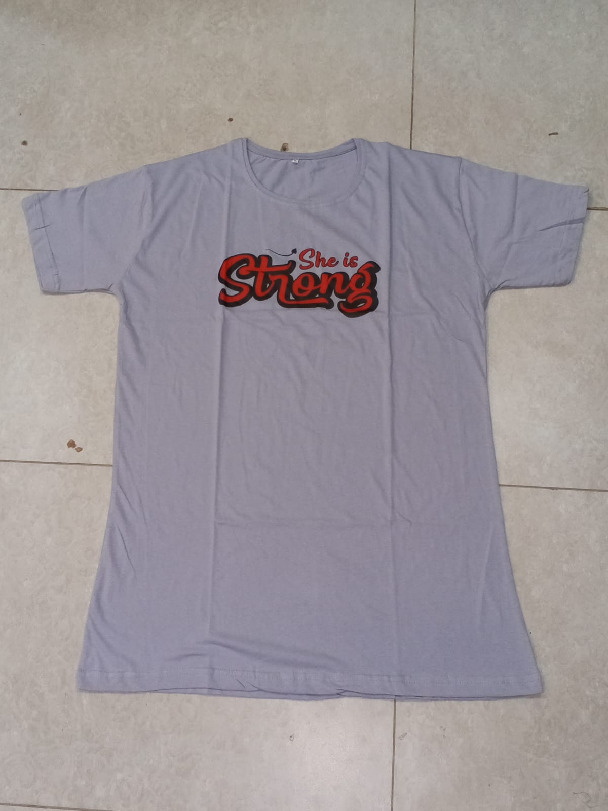 She is Strong Printed Blue Long T Shirt