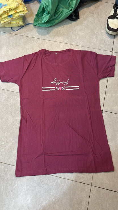 Dream Printed Red Long T Shirt