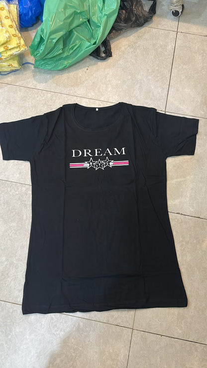 Perfect Printed Black Long T Shirt