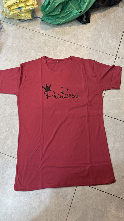 True Dreams Printed Maroon Long T Shirt