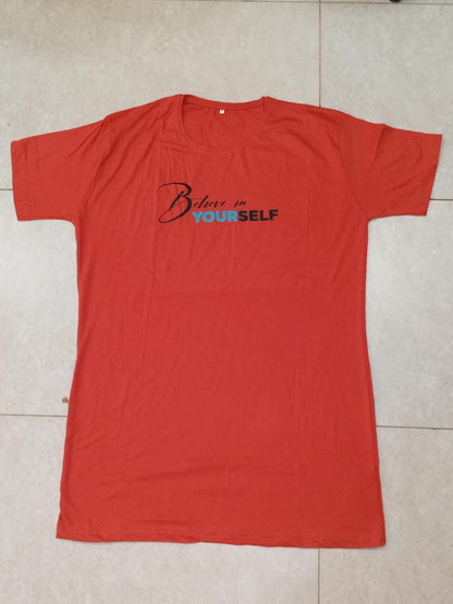 Besties Printed Red Long T Shirt