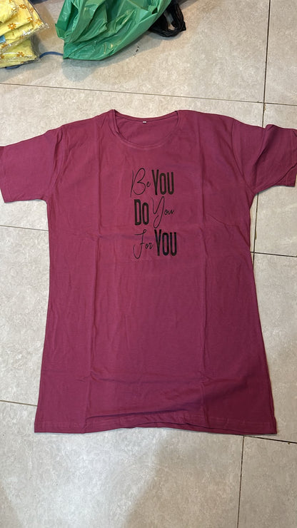 Always Forever Printed Maroon Long T Shirt