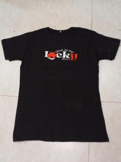 Shine Star Printed Black Long T Shirt