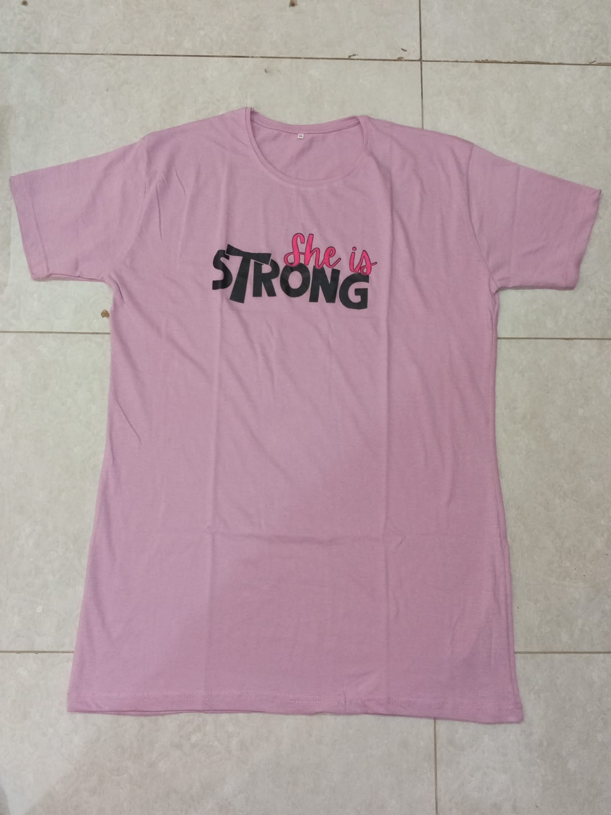 Love Forever Printed Pink Long T Shirt