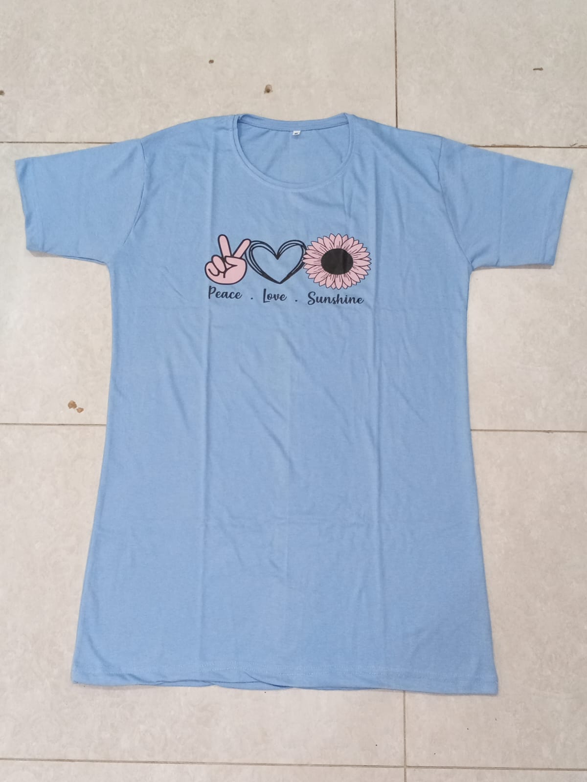 Sky Sunshine Printed Blue Long T Shirt
